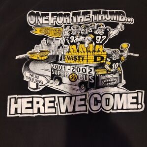 Y2k 2000's One For The Thumb Here We Come Graphic T-Shirt with Football Design